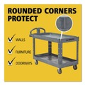 Cleaning Carts | Rubbermaid Commercial 2192463 BRUTE Heavy-Duty Ergo Handle Utility Cart Plastic 2 Shelves 750 lb Capacity 26-in x 55-in x 33.25-in Gray image number 8