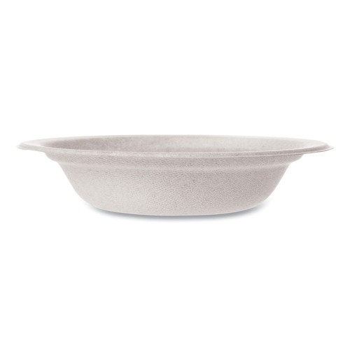Bowls and Plates | Vegware WHBRG-12B 12 oz. Molded Fiber Compostable Sugarcane Tableware Bowl - White (1000/Carton) image number 0