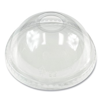 Boardwalk BWKPET912DOMEPK 9 oz. to 12 oz. PET Cold Cup Dome Lids - Clear (100/Pack)