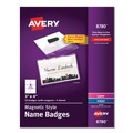 Avery | Avery 08780 4 in. x 3 in. Horizontal Magnetic Style Name Badge Kit - White (24/Pack) image number 0