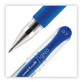 Pens | uni-ball 65451 Signo GRIP 0.7 mm Stick Gel Pen - Blue Ink/Clear/Blue/Silver Barrel/Medium (1-Dozen) image number 3