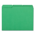 File Folders | Universal UNV16162 Reinforced 1/3-Cut Assorted Top-Tab File Folders - Letter Size, Green (100/Box) image number 2
