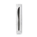 Cutlery | Dixie KM5W540 Grab'N Go Wrapped Cutlery Knives - Black (90/Pack) image number 1
