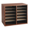 Office Filing Cabinets & Shelves | Safco 9420CY 12 Compartments 19.63 in. x 11.88 in. x 16.13 in. Fiberboard Literature Sorter - Cherry image number 1