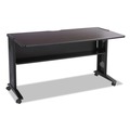 Office Desks & Workstations | Safco 1933 53.5 in. x 28 in. x 30 in. Mobile Computer Desk with Reversible Top - Mahogany/Medium Oak/Black image number 1