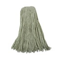 Mops | Boardwalk BWK732C 32 oz. Economical Lie-Flat Cotton Fiber Mop Head - White (12/Carton) image number 2