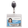Label & Badge Holders | Advantus 91130 4.13 in. x 3.75 in. Horizontal Resealable Badge Holder Combo Pack with 30 in. Cord Badge Reel (10/Pack) image number 2