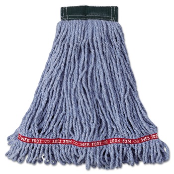 Rubbermaid Commercial FGA25206BL00 6-Piece Web Foot Shrinkless Cotton/Synthetic Medium Wet Mop Head