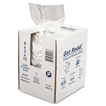 FACILITY MAINTENANCE SUPPLIES | Inteplast Group PB060315H 3.5 qt 1 mil. 6 in. x 15 in. Food Bags - Clear (1000/Carton)