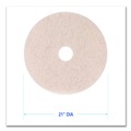 Sponges & Scrubbers | Boardwalk BWK4021NHE 21 in. Diameter Natural Hog Hair Burnishing Floor Pads - Tan (5/Carton) image number 6
