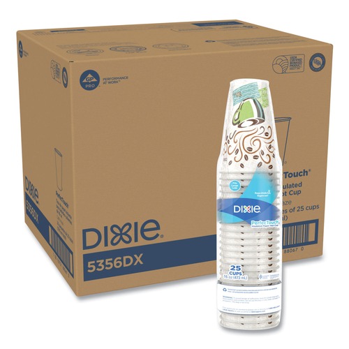 Just Launched | Dixie 5356DX 16 oz. PerfecTouch Coffee Haze Design Paper Hot Cups (500/Carton) image number 0
