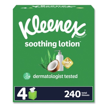 Kleenex 54289 Soothing Lotion 3-Ply Facial Tissue - White (8/Carton)
