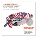 Safety & First Aid | Ergodyne 12477 Chill-Its 6615 One Size Fits Most High-Performance Bandana Doo Rag with Terry Cloth Sweatband - Stars and Stripes image number 2