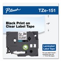 Labels | Brother P-Touch TZE151 TZe 0.94 in. x 26.2 ft. Standard Adhesive Laminated Labeling Tape - Black on Clear image number 3