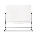 White Boards | MasterVision RQR0221 Silver Easy Clean 36 in. x 48 in. Steel Frame Mobile Revolver Earth Dry Erase Board - White/Silver image number 0