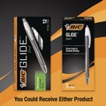 Pens | BIC VCGN11-BK Fine 0.7 mm GLIDE Exact Retractable Ballpoint Pen - Black Ink, Black Barrel (1-Dozen) image number 3