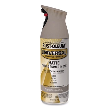 Rust-Oleum 376724 Universal 12 oz. Aerosol Can Premium Spray Paint - Matte Greige