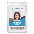 Back to School Sale | Advantus 75419 2.63 in. x 4.38 in. Holder 2.38 in. x 4.25 in. Insert Prepunched for Chain/Clip Vertical Security ID Badge Holders - Clear (50/Box) image number 2