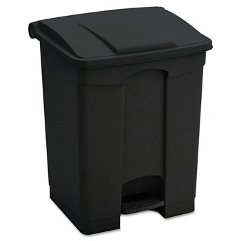 TRASH WASTE BINS | Safco 9923BL 23 Gallon Large Capacity Plastic Step-On Receptacle - Black