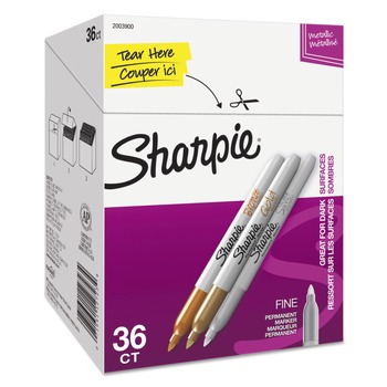 Sharpie 2003900 Metallic Fine Point Permanent Marker Value Pack - Assorted Colors (36/Pack)