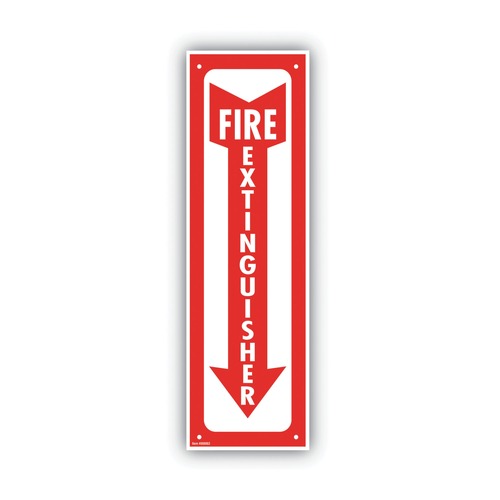Floor Signs & Safety Signs | Cosco 098063 4 in. x 13 in. Fire Extinguisher Glow-In-The-Dark Safety Sign - Red image number 0