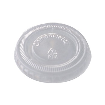 World Centric CPLCS1SN PLA Clear Cold Cup Lids Fits 1 oz Portion Cups Plastic Clear 3000/Carton