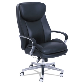 OFFICE CHAIRS | La-Z-Boy 48956 20.25 in. to 23.25 in. Seat Height Commercial 2000 Big/Tall Executive Chair, Supports 400 lb - Black Seat/Back/Silver Base