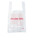  | Barnes Paper Company 6415THYOU 4 in. x 15 in. 2 mil Plastic Thank-You T-Sack - White (2000/Carton) image number 0