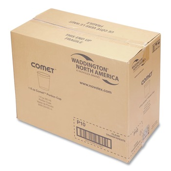 BREAKROOM SUPPLIES | WNA WNA P10 1 oz. Comet Plastic Portion/Shot Glass - Clear (50/Pack, 50 Packs/Carton)