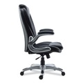 Office Chairs | Alera ALELT4249 Leithen Bonded Leather Midback Chair Supports Up to 275 lbs. - Black/Silver image number 3
