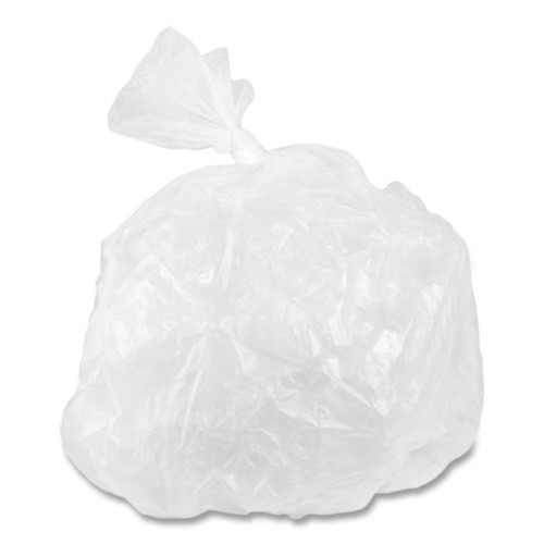 Trash Bags | Inteplast Group S303713N 30 gal. 13 microns 30 in. x 37 in. High-Density Interleaved Commercial Can Liners - Clear (25 Bags/Roll, 20 Rolls/Carton) image number 0