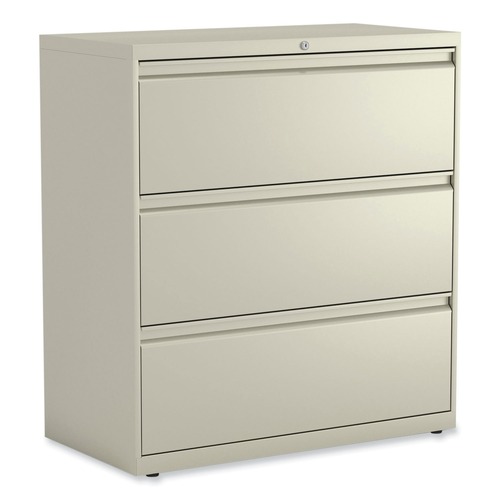 Office Filing Cabinets & Shelves | Alera 25488 36 in. x 18.63 in. x 40.25 in. 3 Legal/Letter/A4/A5 Size Lateral File Drawers - Putty image number 0