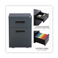 Office Filing Cabinets & Shelves | Alera ALEPABFCH 14.96 in. x 19.29 in. x 21.65 in. 2-Drawers: Box/File Legal/Letter Left or Right File Pedestal - Charcoal image number 7