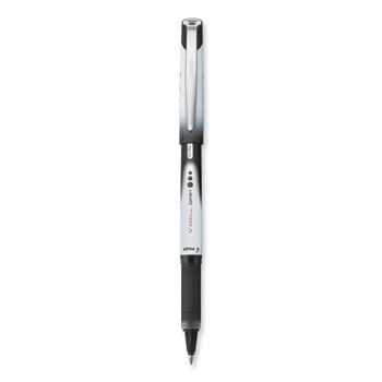 Pilot 35470 VBall Grip Liquid Ink Extra-Fine 0.5 mm Rollerball Pen - Black Ink/Black/White Barrel (1-Dozen)