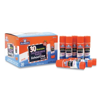 Elmer's E555 0.24 oz. Disappearing Purple School Glue Stick - Dries Clear (30/Box)