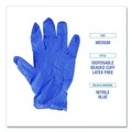 Disposable Gloves | Boardwalk 380MBXA 380 Series 4 mil Thick 9.5 in. Long Powder-Free Disposable General-Purpose Nitrile Gloves - Medium, Blue (100/Box) image number 6