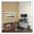 Office Filing Cabinets & Shelves | Alera ALELS593020WA Open Office Desk Series 29.5w x 19.13d x 22.78h Low Storage Cabinet Credenza - Modern Walnut image number 7