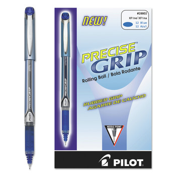 Pilot 28802 Precise Grip Extra-Fine 0.5 millimeter Stick Rollerball Pen - Blue Ink/Barrel (1-Dozen)