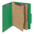 File Folders | Smead 14033 6-Section Pressboard Top Tab Classification Folders with 6 SafeSHIELD Fasteners - Letter Size/Green (10/Box) image number 0