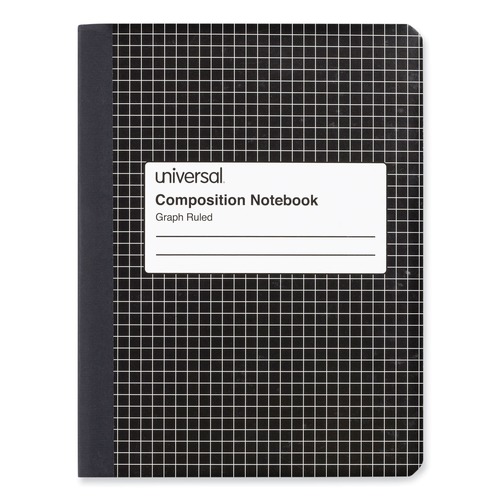 Notebooks & Pads | Universal UNV20950 100 Sheets 9.75 in. x 7.5 in. 4 sq./in. Quadrille Rule Composition Book - Black Marble image number 0