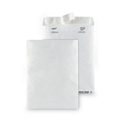 Envelopes & Mailers | Survivor QUAR1462 14 lbs. Lightweight 9 in. x 12 in. #10 1/2 Square Flap Redi-Strip Adhesive Closure Tyvek Catalog Mailers - White (50/Box) image number 0