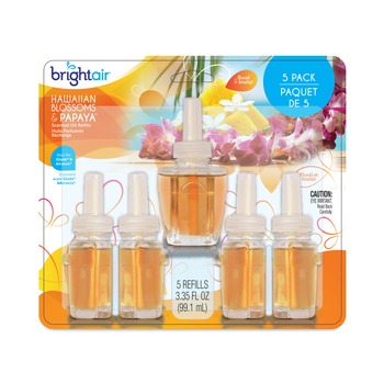 BRIGHT Air BRI900668 0.67 oz. Bottle Electric Scented Oil Air Freshener Refill - Hawaiian Blossoms and Papaya (5/Pack)