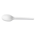 Cutlery | Vegware VW-SP6.5 Compostable CPLA Cutlery Spoon - White (1000/Carton) image number 0