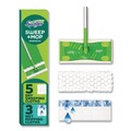 Mops | Swiffer 80810204 Sweep and Mop 12.4 in. x 2.95 in. 2-in-1 Dry/Wet Floor Mopping and Sweeping Kit - Silver Plastic Handle (6/Carton) image number 4