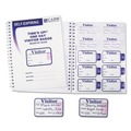 Label & Badge Holders | C-Line 97009 3 in. x 2 in. Time's Up Self-Expiring Visitor Badges with Registry Log - White (150/Box) image number 1