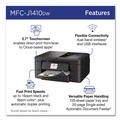 Office Printers | Brother MFCJ1410DW MFCJ1410DW Work Smart 1410 Copy/Print/Scan Wireless Color Inkjet AIO Printer image number 3
