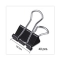 Binding Spines & Combs | Universal UNV11140 Binder Clips with Storage Tub - Small, Black/Silver (40/Pack) image number 2