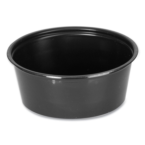 Food Trays, Containers, and Lids | Fabri-Kal PPC325B 3.25 oz Plastic Portion Cups - Black (2500/Carton) image number 0