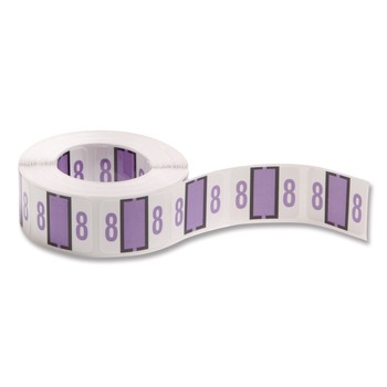 Smead 67378 1 in. x 1.25 in. 8 Numerical End Tab File Folder Labels - White (1-Roll)
