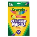 Pencils | Crayola 684036 3.3 mm 2B Short-Length Colored Pencil Set - Assorted Lead and Barrel Colors (36/Set) image number 0